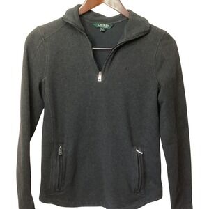 Lauren‎ Ralph Lauren Mens Quarter Zip Pullover Gray Fleece Long Sleeve Top